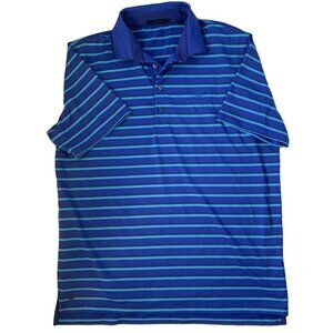 Greyson Golf Polo Shirt Size Large‎ The Vintage Club Stripes Blue Wolf Logo Peru